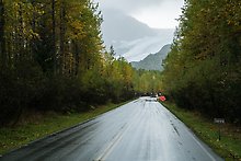 Exit Glacier Road. Kenai Fjords National Park.  ( )
