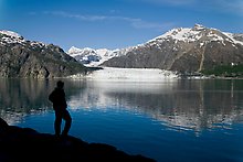 Tarr Inlet, Fairweather range and Margerie Glacier. Glacier Bay National Park.  ( )