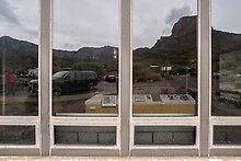 Casa Grande window. Chisos Basin Visitor Center. Big Bend National Park.  ( )